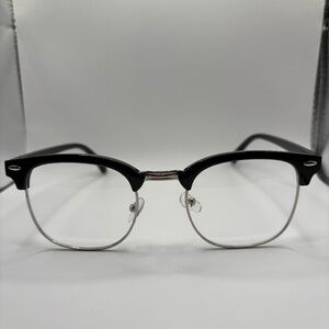 Black Half Rim Blue Light Glasses